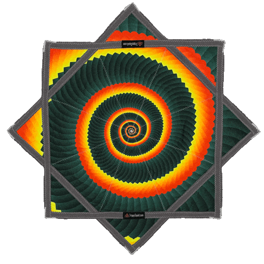 018 - Orange & White Spiral Flowstar (UV-Reactive) 26"
