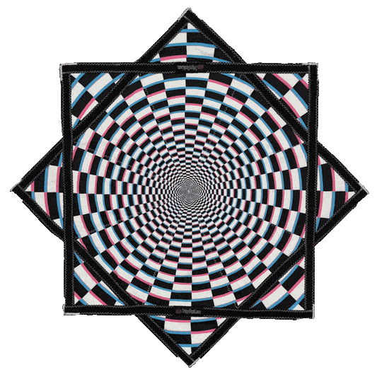 007 - Black & White Trippy Spiral + 2x Sided Flow Star (NON-UV) 26"