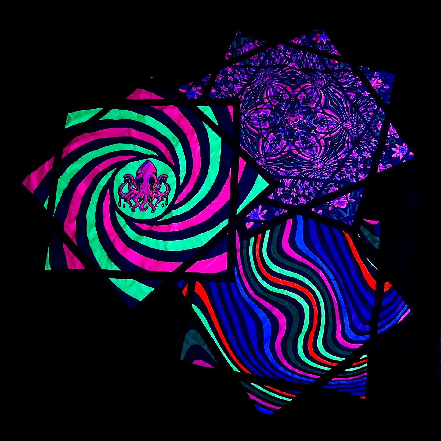 001 - Trippy Squid Edition Flow Star (UV REACTIVE + 2x Sided)
