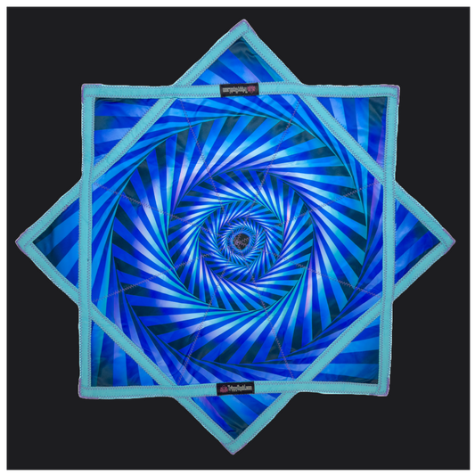 009 - Blue Purple Spiral Flowstar + 2x Sided Flow Star (UV-REACTIVE) 26"
