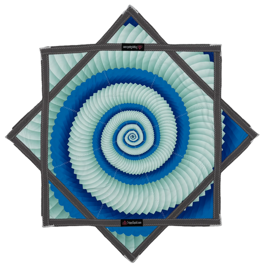 018 - Orange & White Spiral Flowstar (UV-Reactive) 26"