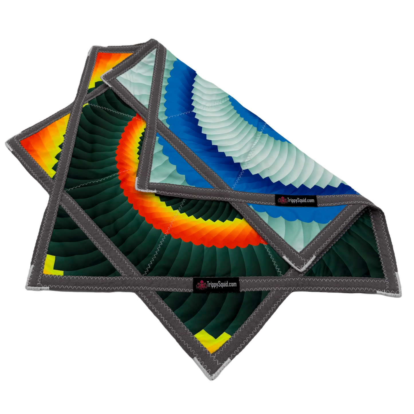 018 - Orange & White Spiral Flowstar (UV-Reactive) 26"