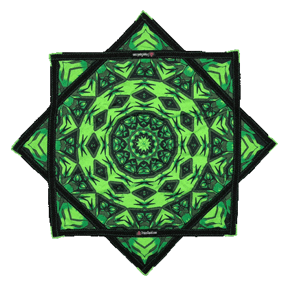 Micro.034 - Green Robotic Fractal (UV-Reactive) 20"