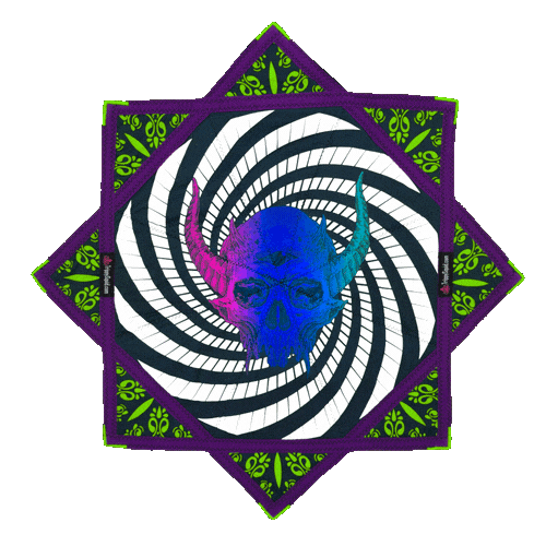 036.Mini - Spooky Squid Spiral Flowstar 24" (UV-Reactive)