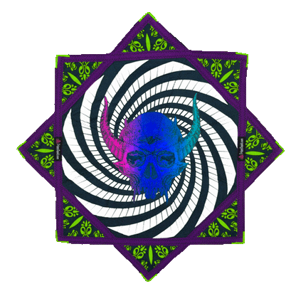 036.Mini - Spooky Squid Spiral Flowstar 24" (UV-Reactive)