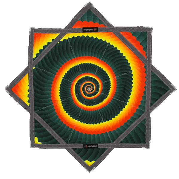 018 - Orange & White Spiral Flowstar (UV-Reactive) 26"