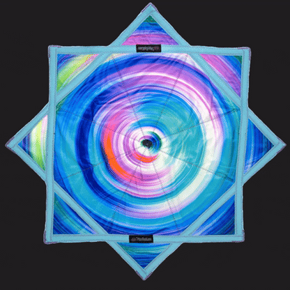 009 - Blue Purple Spiral Flowstar + 2x Sided Flow Star (UV-REACTIVE)
