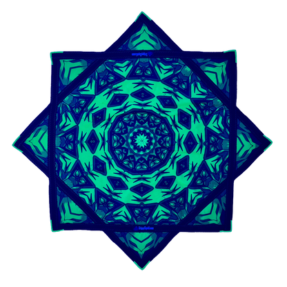 Micro.034 - Green Robotic Fractal (UV-Reactive) 20"