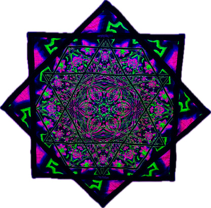 002 - Sacred Geometry V2.0 Flow Star (UV REACTIVE + 2x Sided) 26"