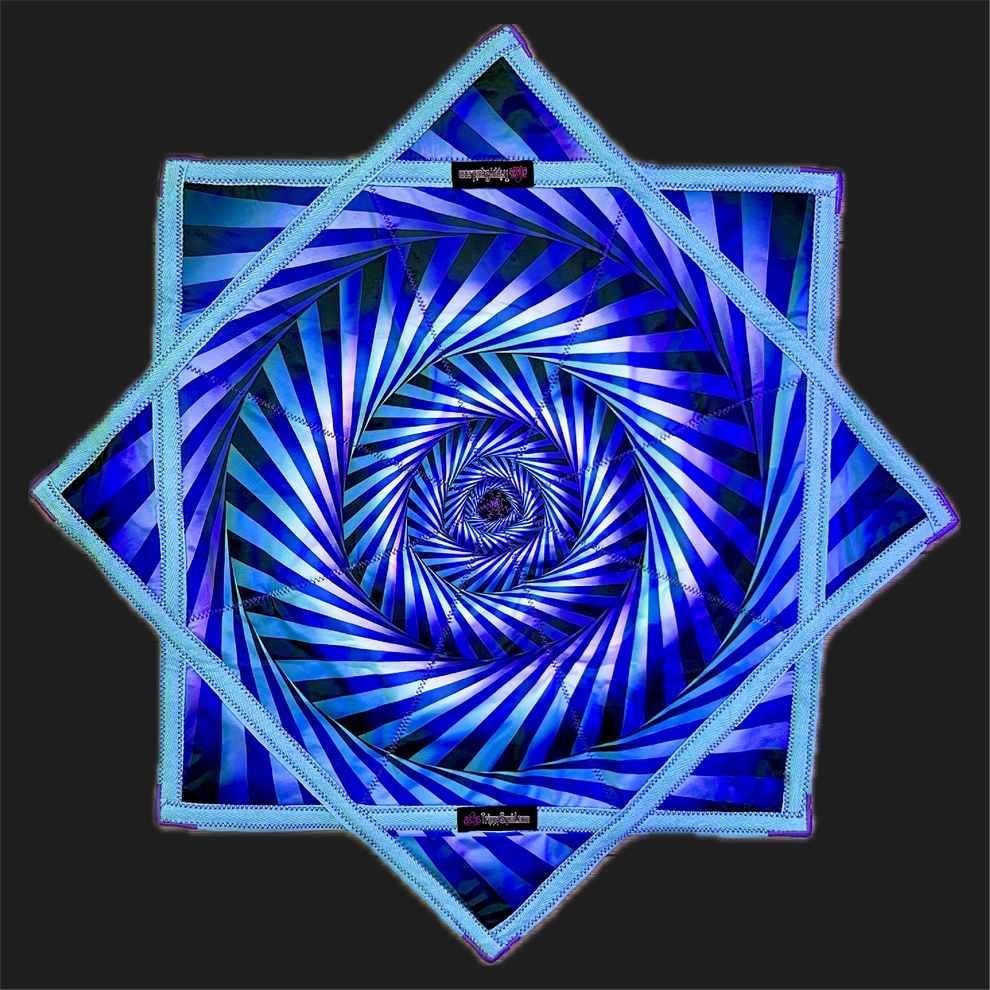 Blue Purple Spiral Flowstar + 2x Sided Flow Star (UV-REACTIVE) โ Trippy ...