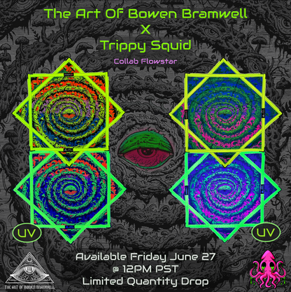 Bowen Bramwell X Trippy Squid Collab Flowstar (UV-Reactive) 26"