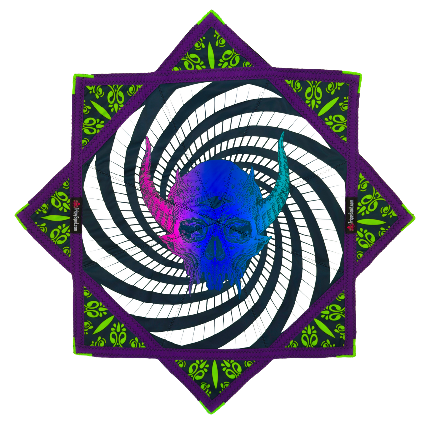 036.Mini - Spooky Squid Spiral Flowstar 24" (UV-Reactive)