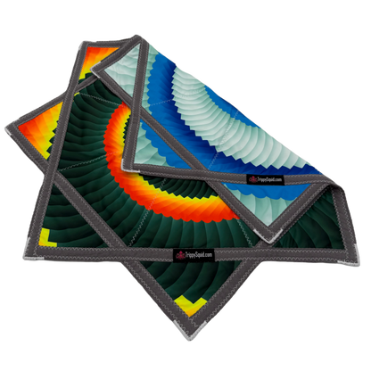 018 - Orange & White Spiral Flowstar (UV-Reactive) 26"