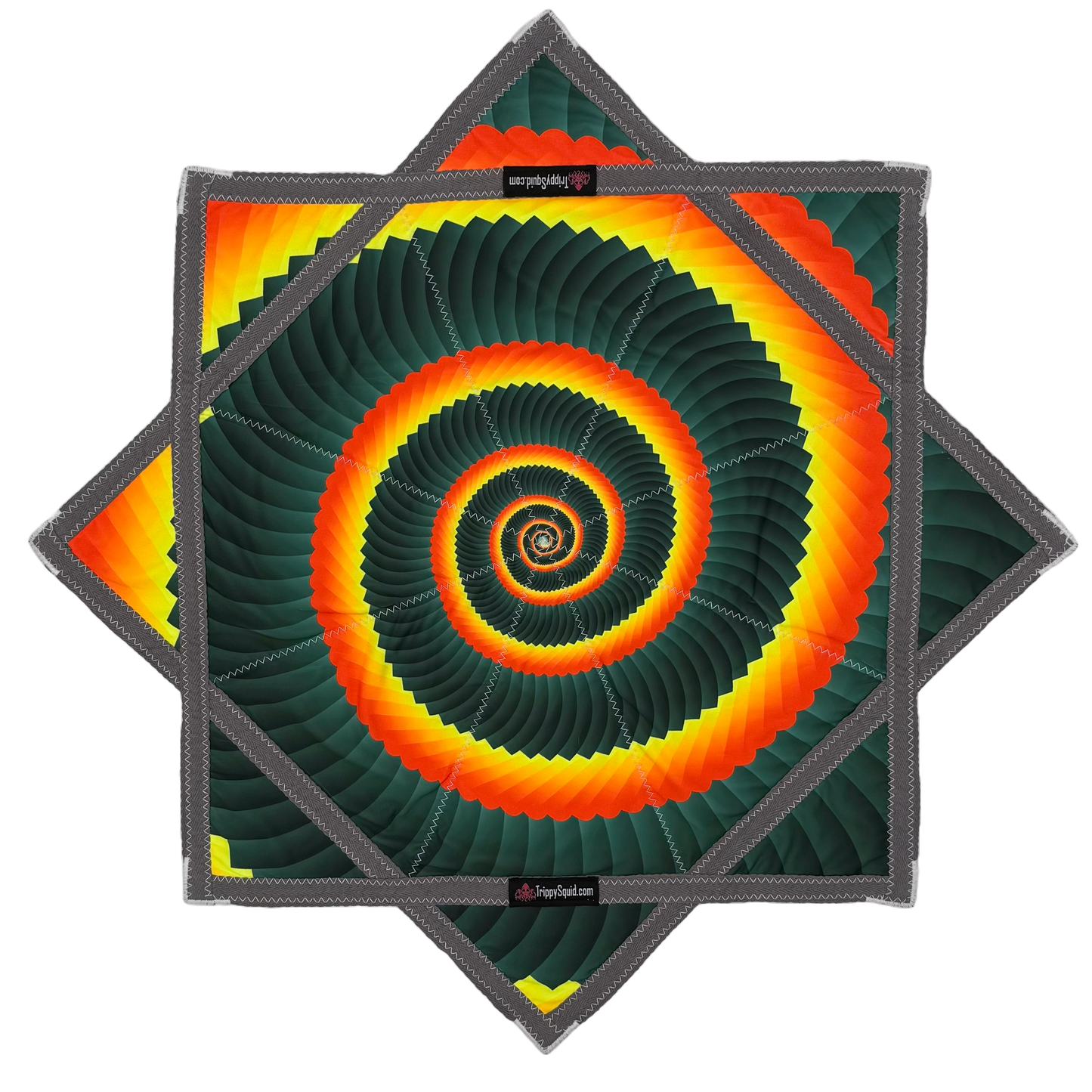 018 - Orange & White Spiral Flowstar (UV-Reactive) 26"