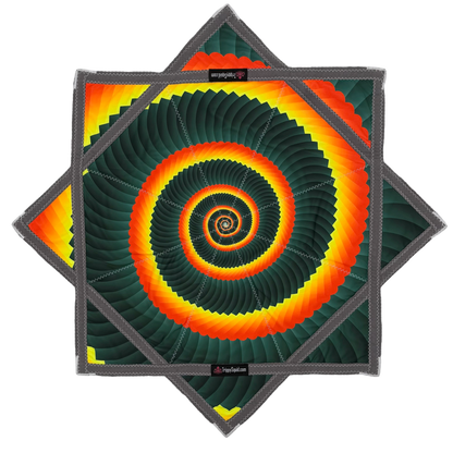 018 - Orange & White Spiral Flowstar (UV-Reactive) 26"