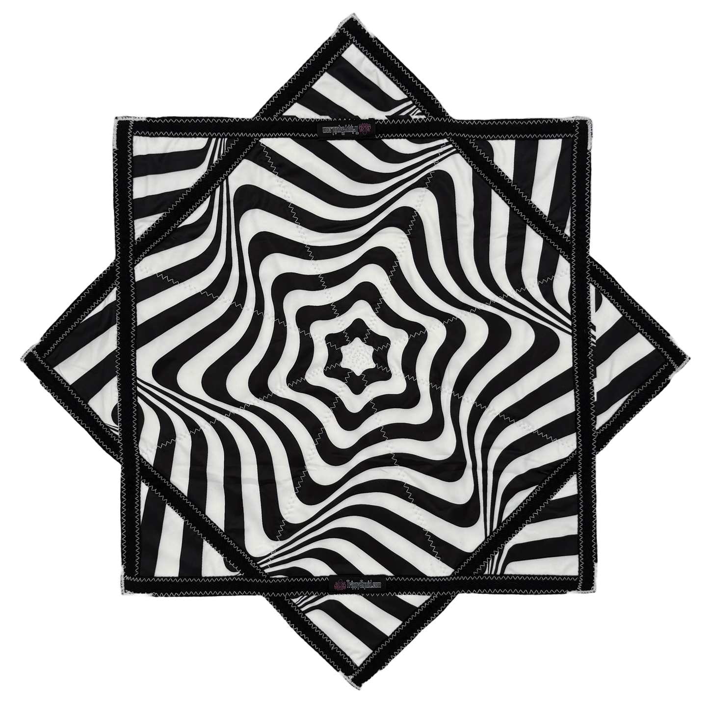 007 - Black & White Trippy Spiral + 2x Sided Flow Star (NON-UV)