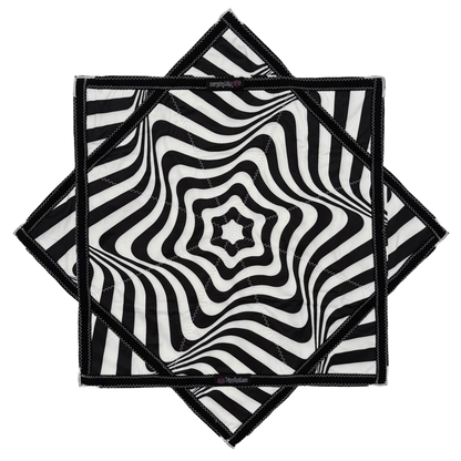 007 - Black & White Trippy Spiral + 2x Sided Flow Star (NON-UV)