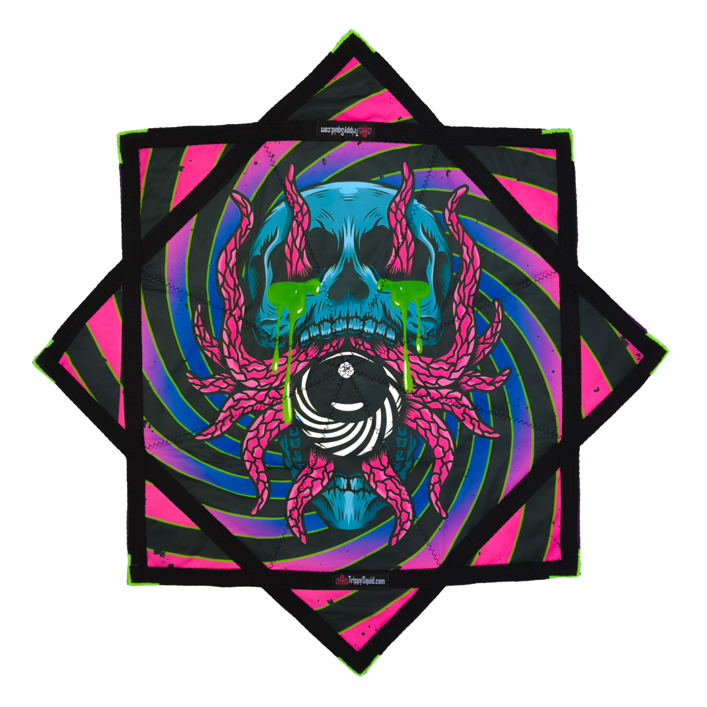 036.Mini - Spooky Squid Spiral Flowstar 24" (UV-Reactive)