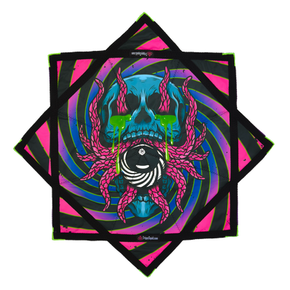 036.Mini - Spooky Squid Spiral Flowstar 24" (UV-Reactive)