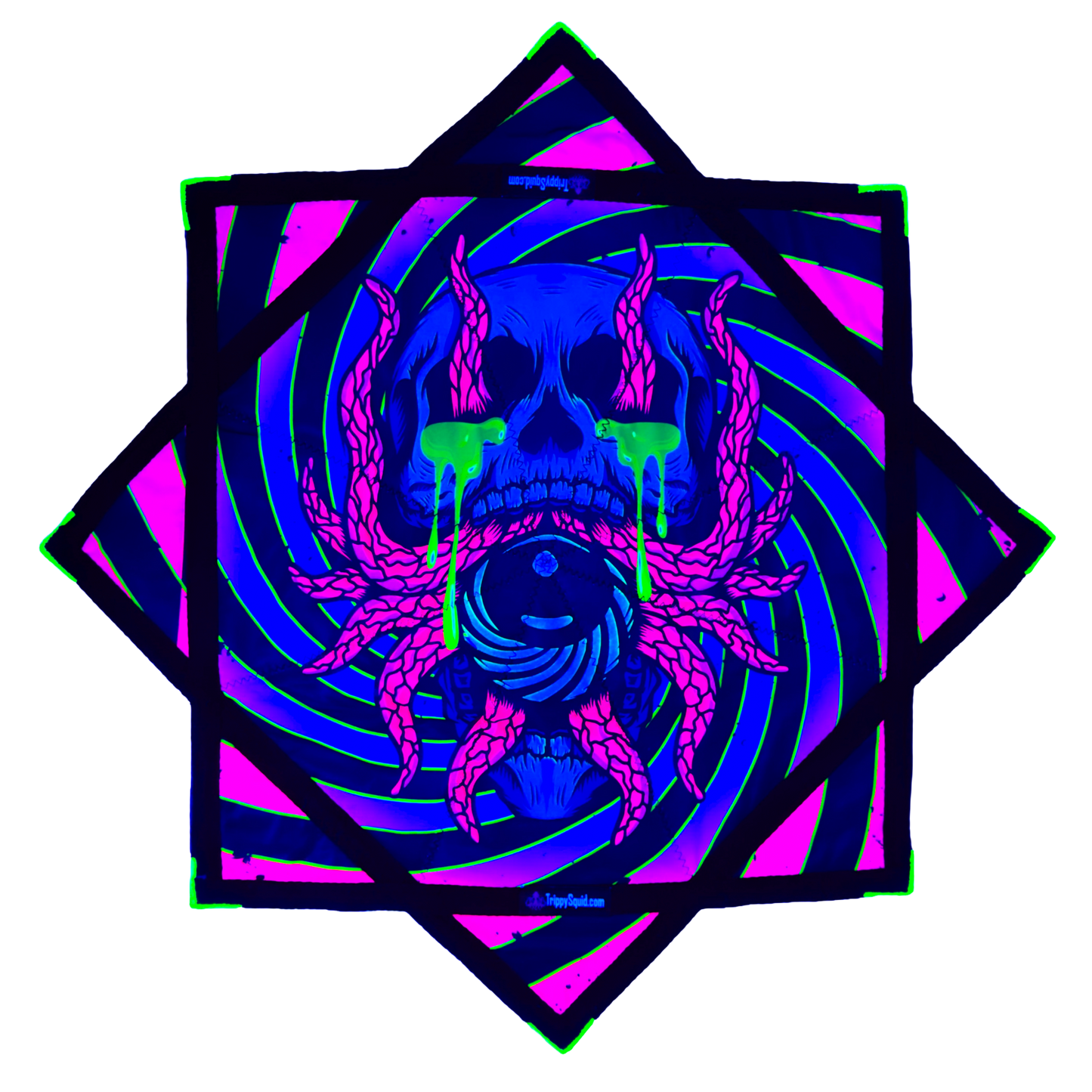 036.Mini - Spooky Squid Spiral Flowstar 24" (UV-Reactive)