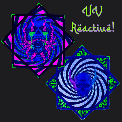 036.Mini - Spooky Squid Spiral Flowstar 24" (UV-Reactive)