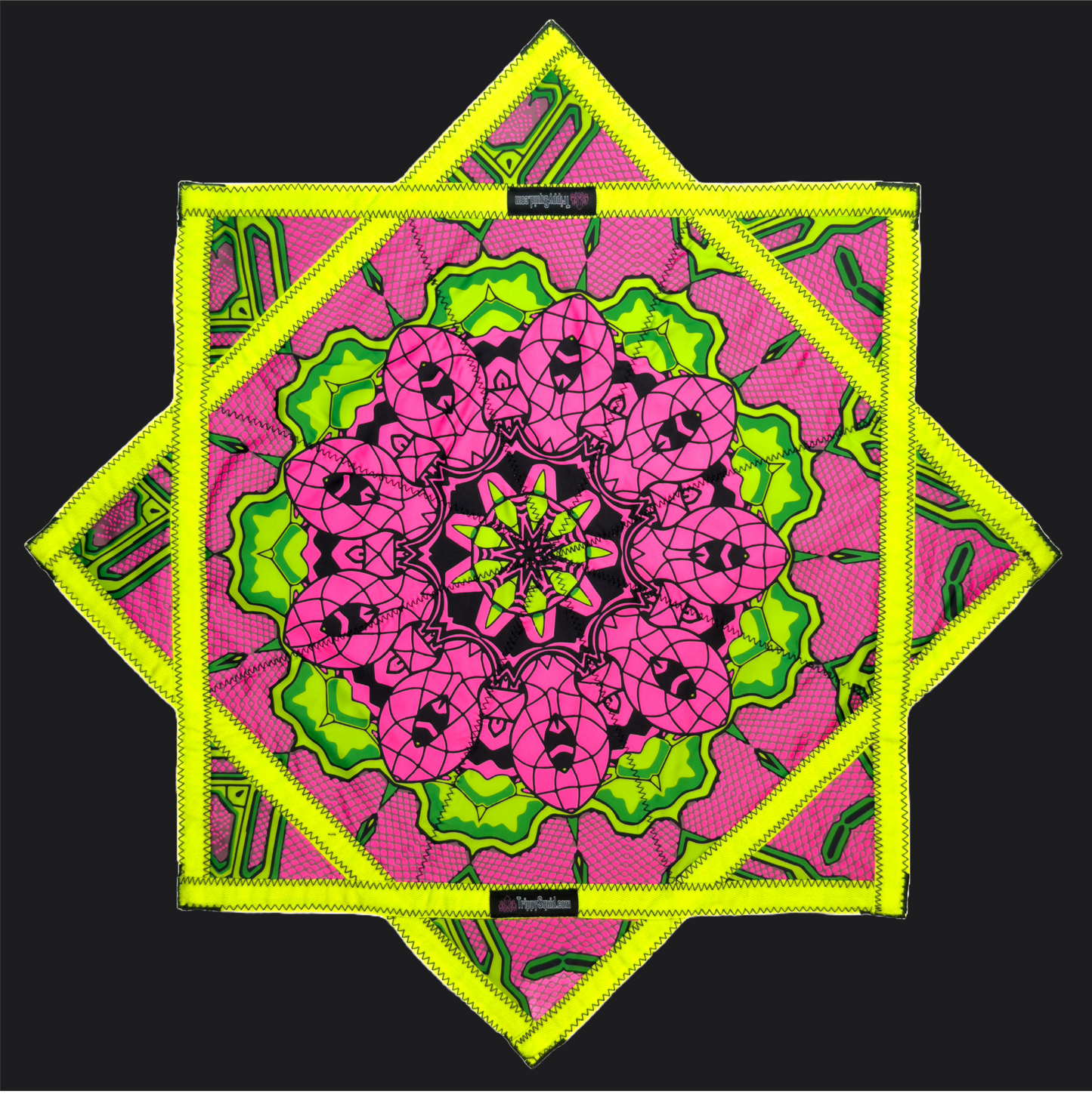 008 - Neon Yellow & Pink 2x Sided Flow Star (UV-REACTIVE Print + Edge)