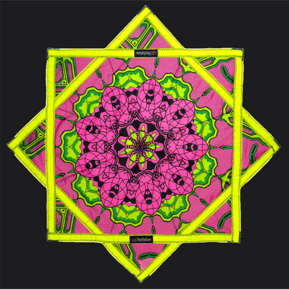 008 - Neon Yellow & Pink 2x Sided Flow Star (UV-REACTIVE Print + Edge)